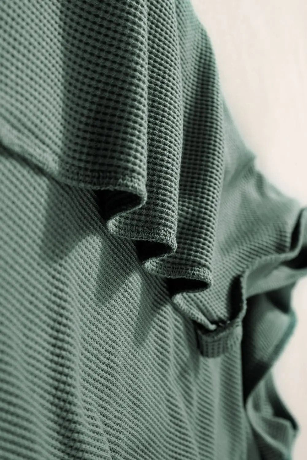 Mist Green Waffle Knit Patched Pocket Tank and Drawstring Shorts Set - Love Salve